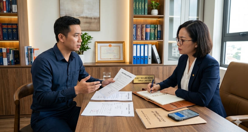 Người lao động trao đổi với luật sư về tranh chấp lao động