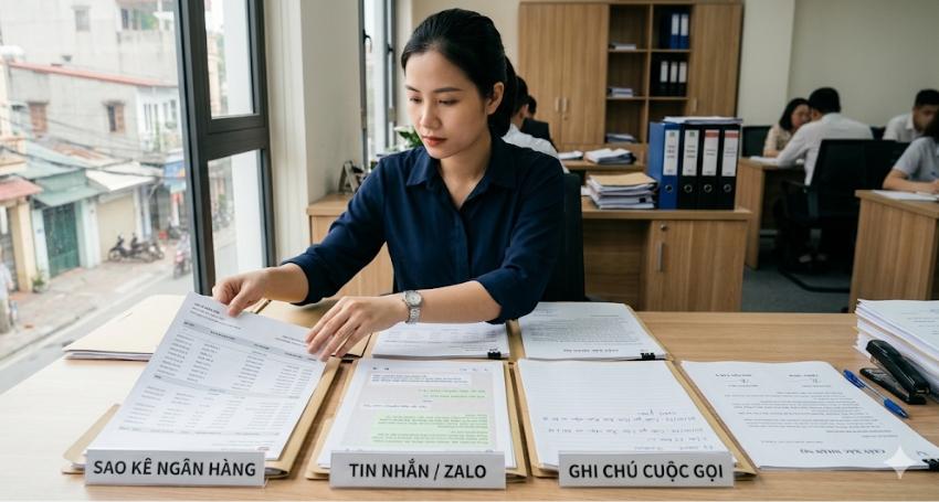 Tin nhắn và sao kê chuyển khoản trong vụ đòi nợ vay