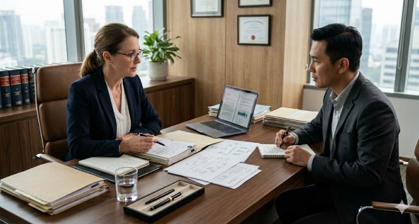 Luật sư kiểm tra hồ sơ nhà đất trong vụ việc thừa kế
