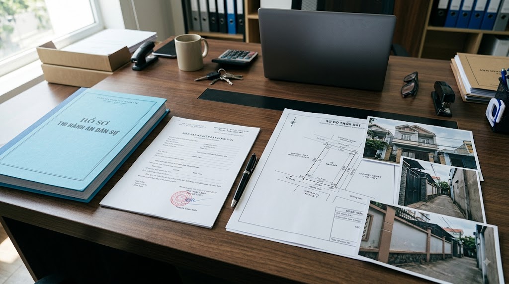 Biên bản kê biên bất động sản và tài liệu thi