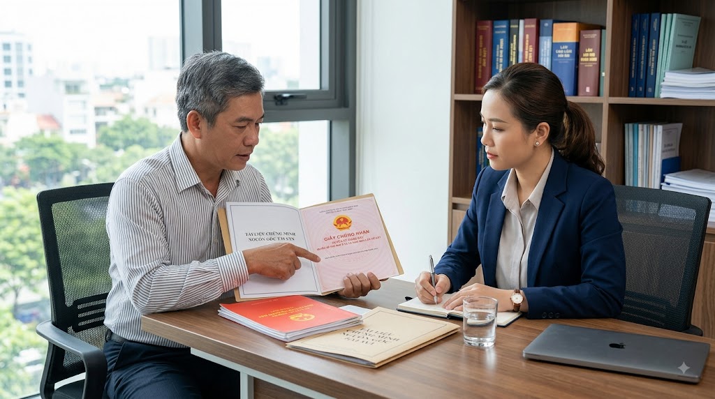 Người phải thi hành án trình bày tài liệu về bất động sản