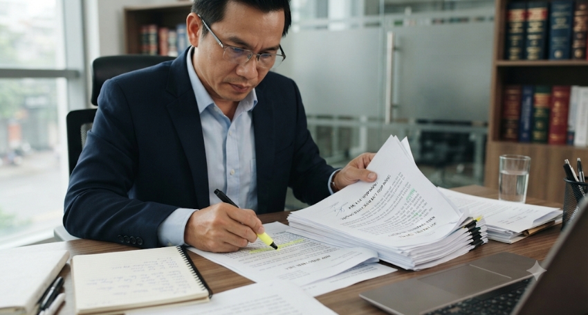 Luật sư rà soát hợp đồng thông báo và chứng từ thuê nhà