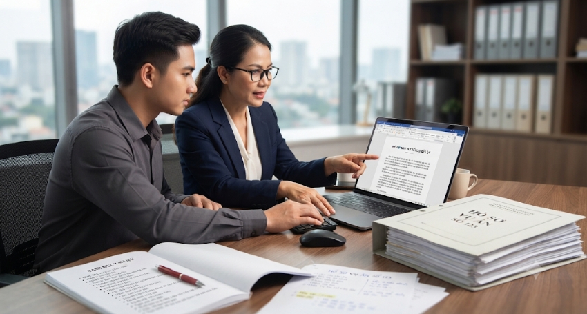 Luật sư hỗ trợ khách hàng soạn đơn đề nghị xem xét lại bản án