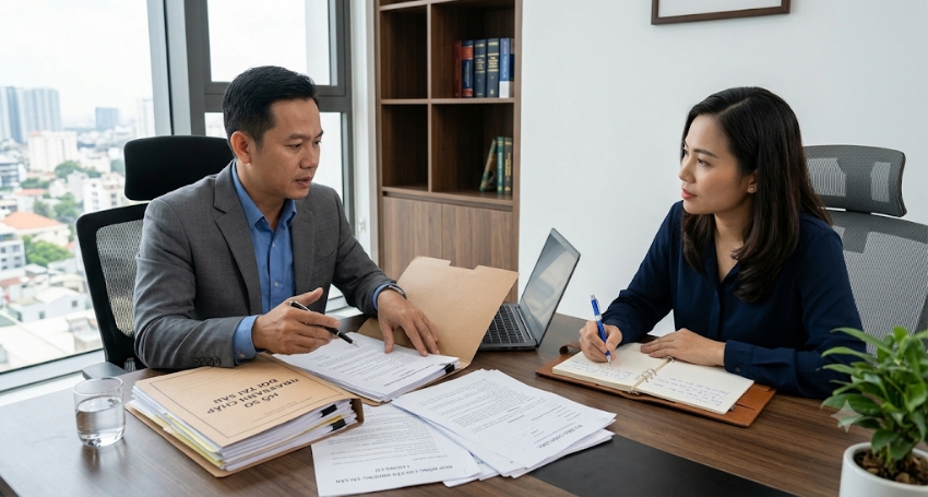 Luật sư rà soát hồ sơ và chứng cứ đòi tài sản